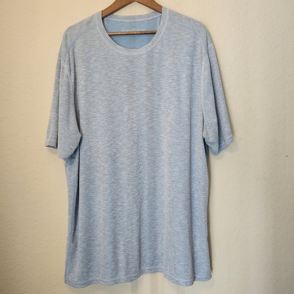 Tommy Bahama Island Style T-Shirt Mens XL Blue Space Dye‎ Tropical Tee